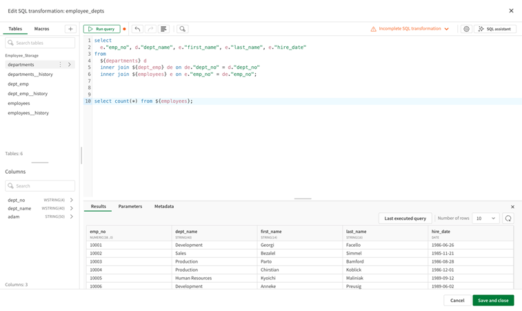 What's New in Qlik Cloud November 2025: Adding SQL transformations in Qlik Talend Cloud